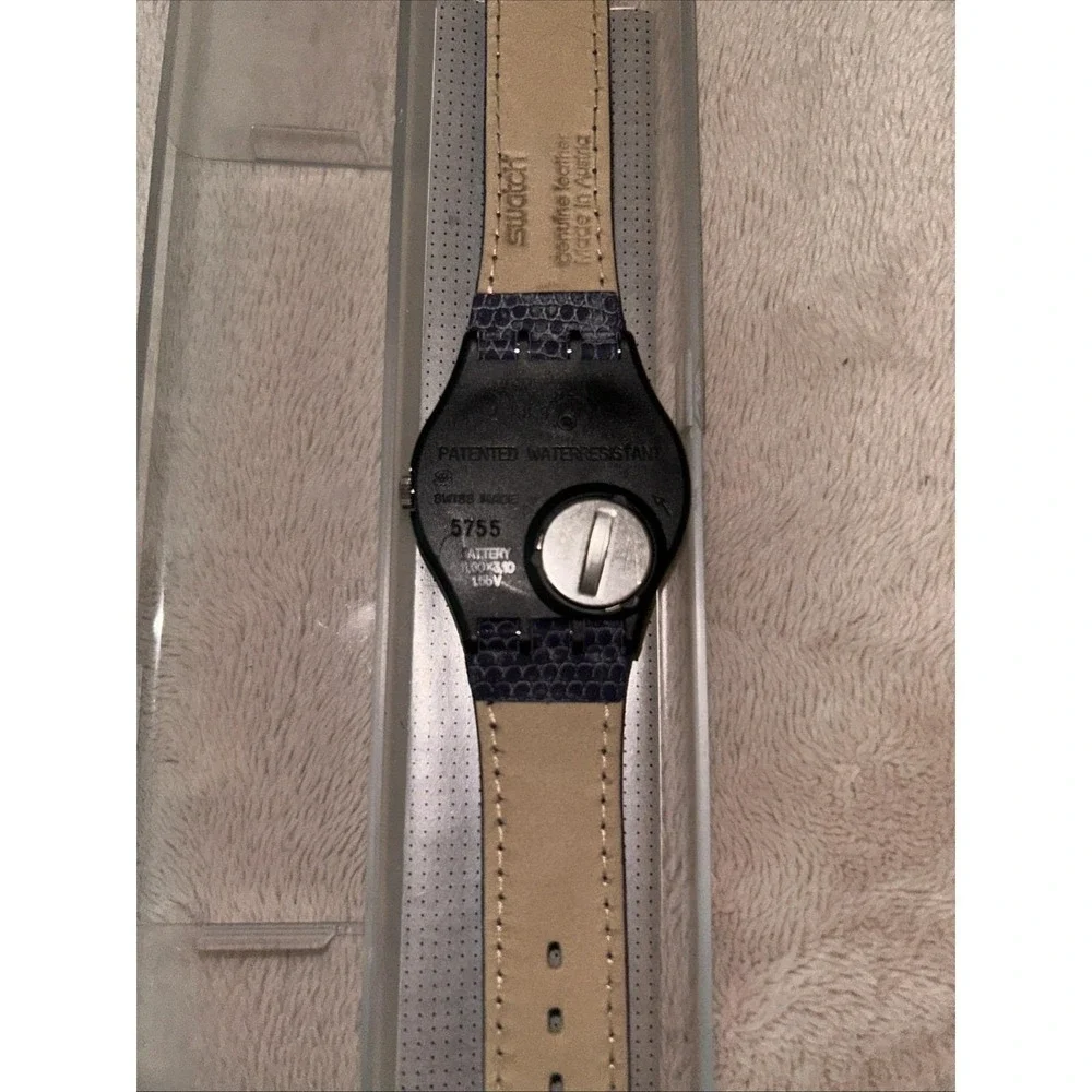 Wristwatch SWATCH Gent ALEXANDER (GX123)-NEW/NOS-blue leather/classic-very nice!